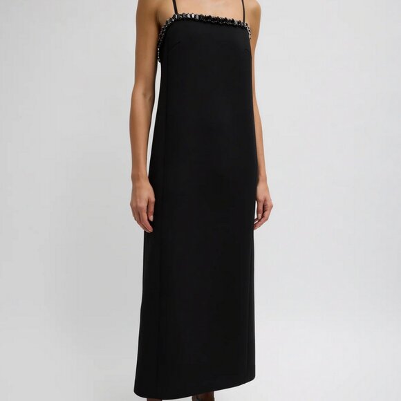 Tibi Bonded Twill Beaded Strappy Dress - Picture 3 of 8